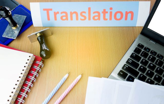 A photo showing translation services