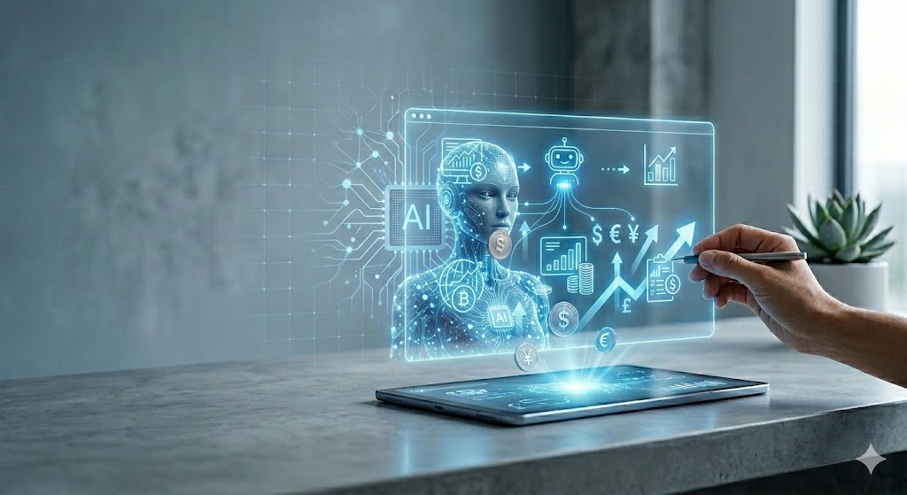 A digital interface showing AI-powered personal finance and investment analysis.