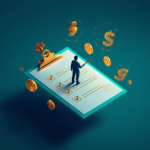 Isometric illustration of a person checking off items on a large floating checklist surrounded by money icons, representing a financial life audit